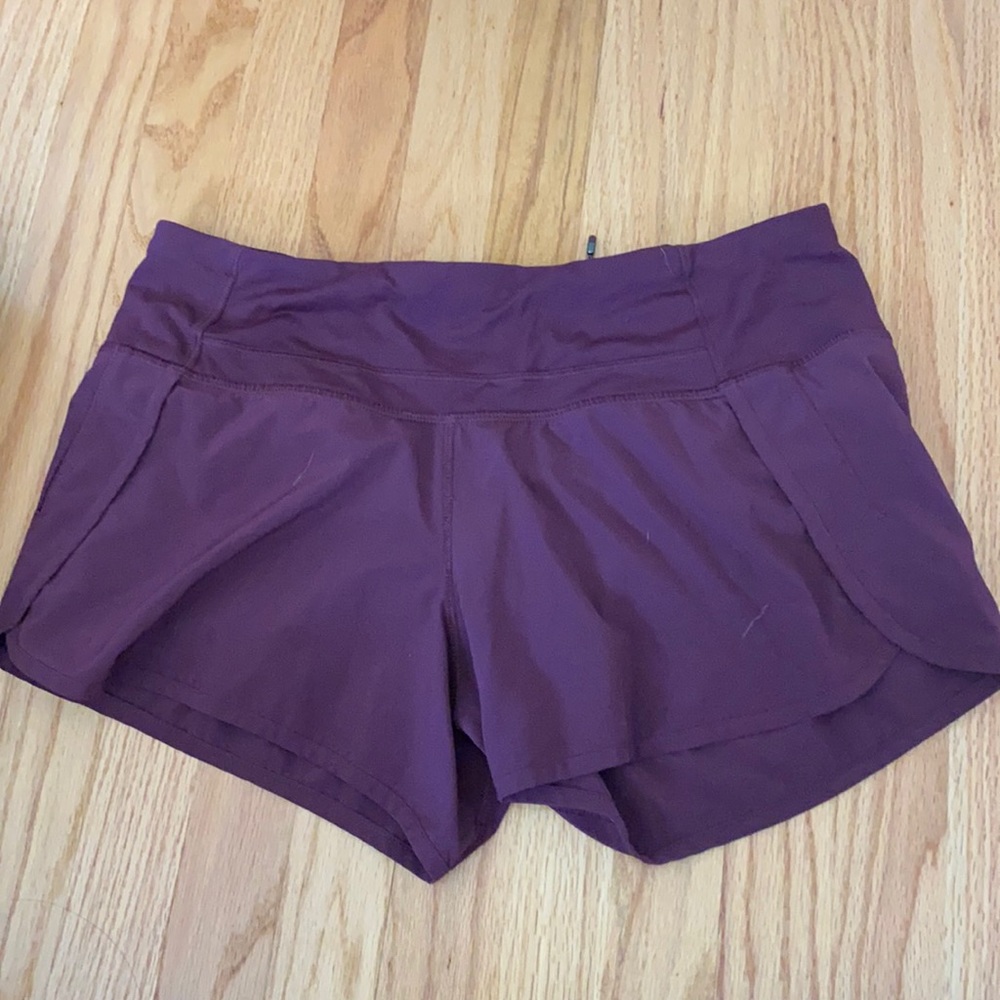 BURGUNDY lululemon speed up shorts